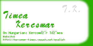 timea kercsmar business card